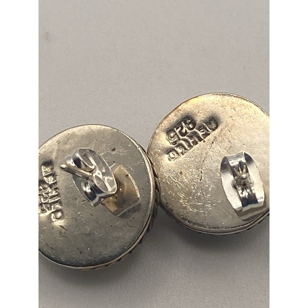 Classic Brass  Sterling Half Sphere Post Earrings 925 Mexico-Non-S Backs